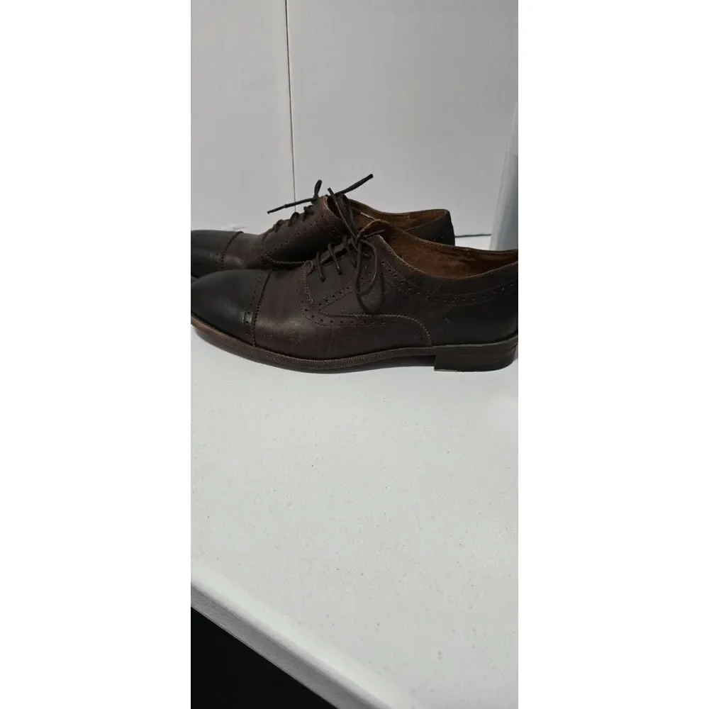 Robert‎ Wayne Mens 10 D Shoes Utah Derby Brown Leather Lace Up Oxfords